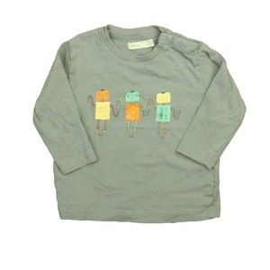 Sfera Boys Gray Robot Long Sleeve T-Shirt size: 6-12 Months